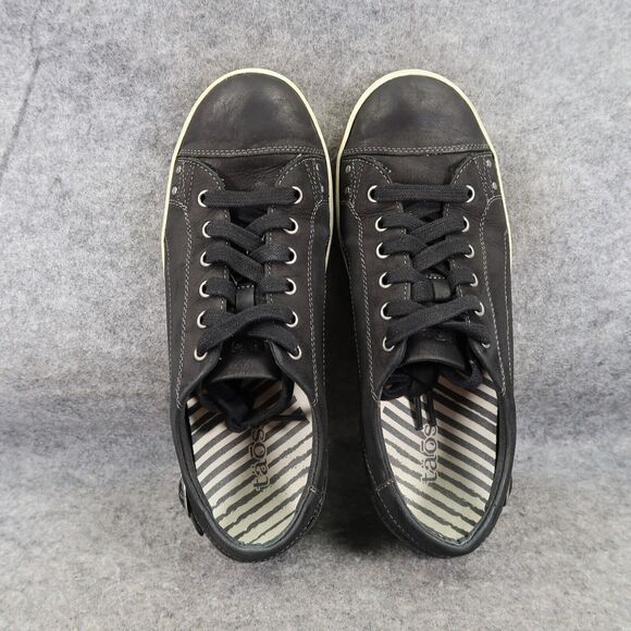 Taos Shoes Womens 9.5 Sneaker Lifestyle Casual Leather Capital Black Low Lace Up - Picture 6 of 16